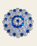 Capri & AB Bright Silver Berry Jacket European Crystal on a warm cream background