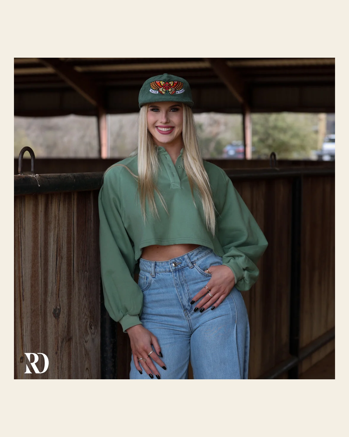 Carson Cropped Collared | Pullover on a warm cream background