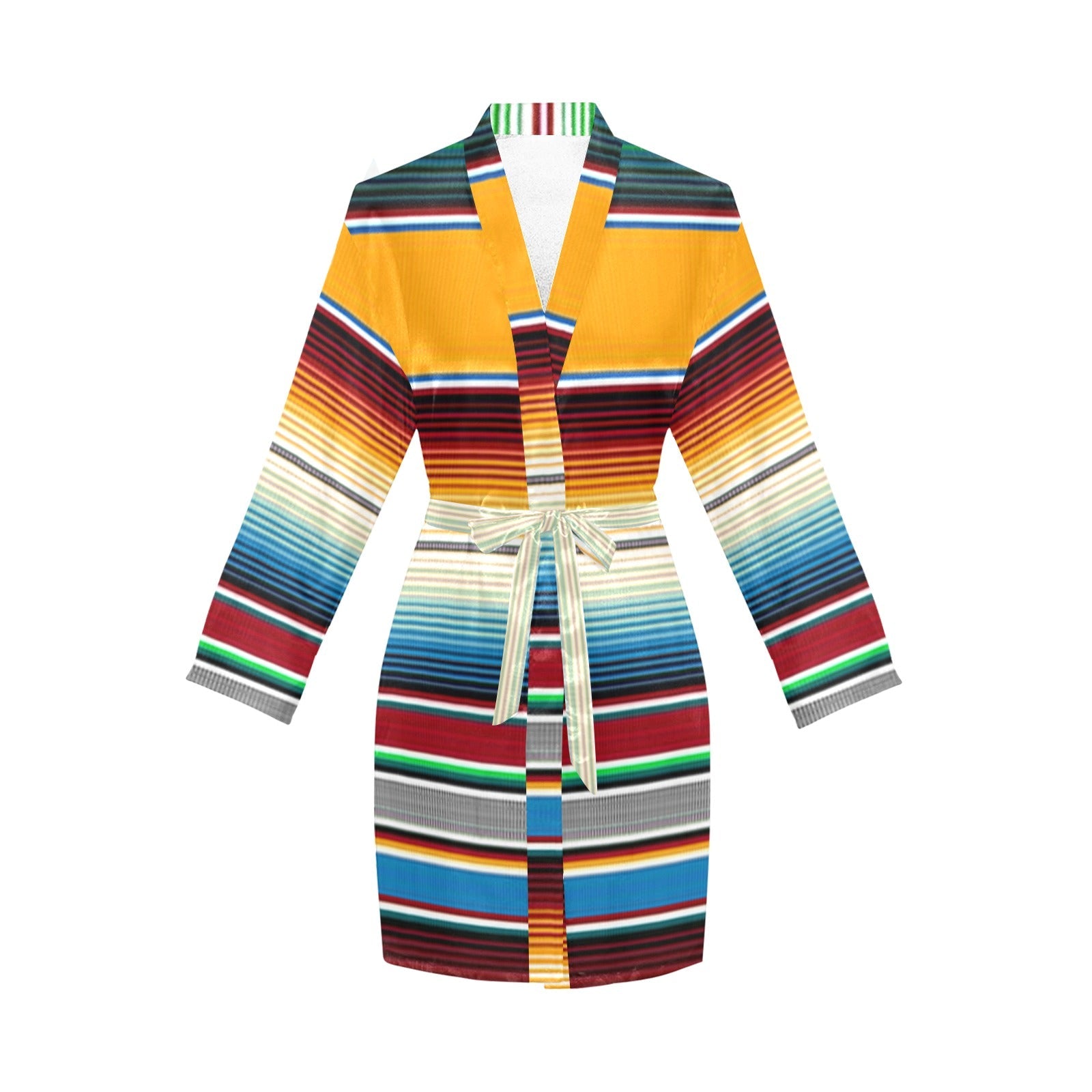 Baha Ranch Mustard Serape Women's Belted Satin Feel Dressing Lounge Robe by Baha Ranch Western Wear - product image 3