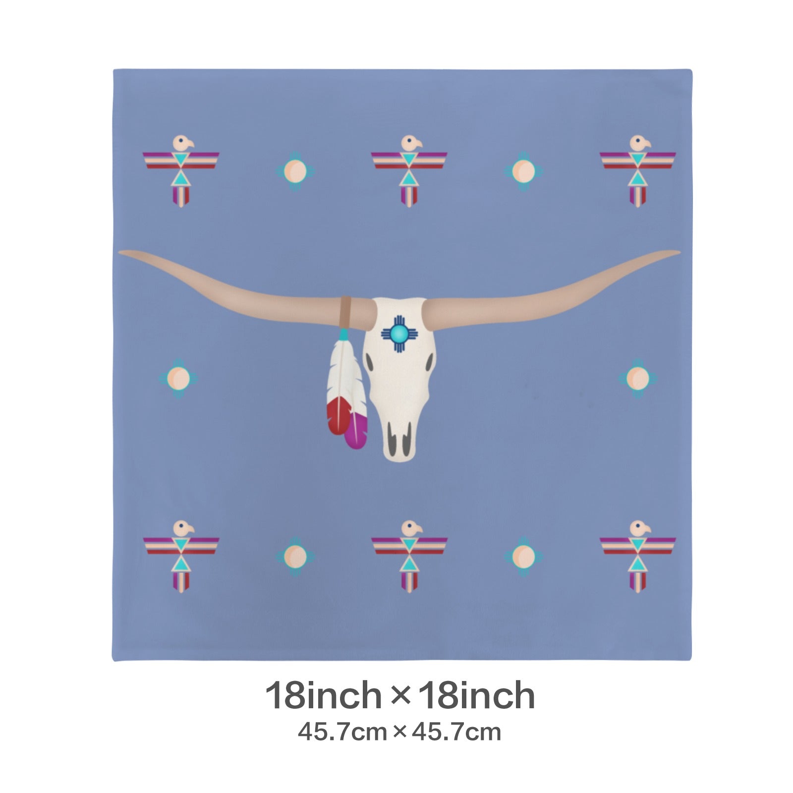 Baha Ranch Velvety Soft Southwest Longhorn Zia Pillow Cover Made in America by Baha Ranch Western Wear - product image 2