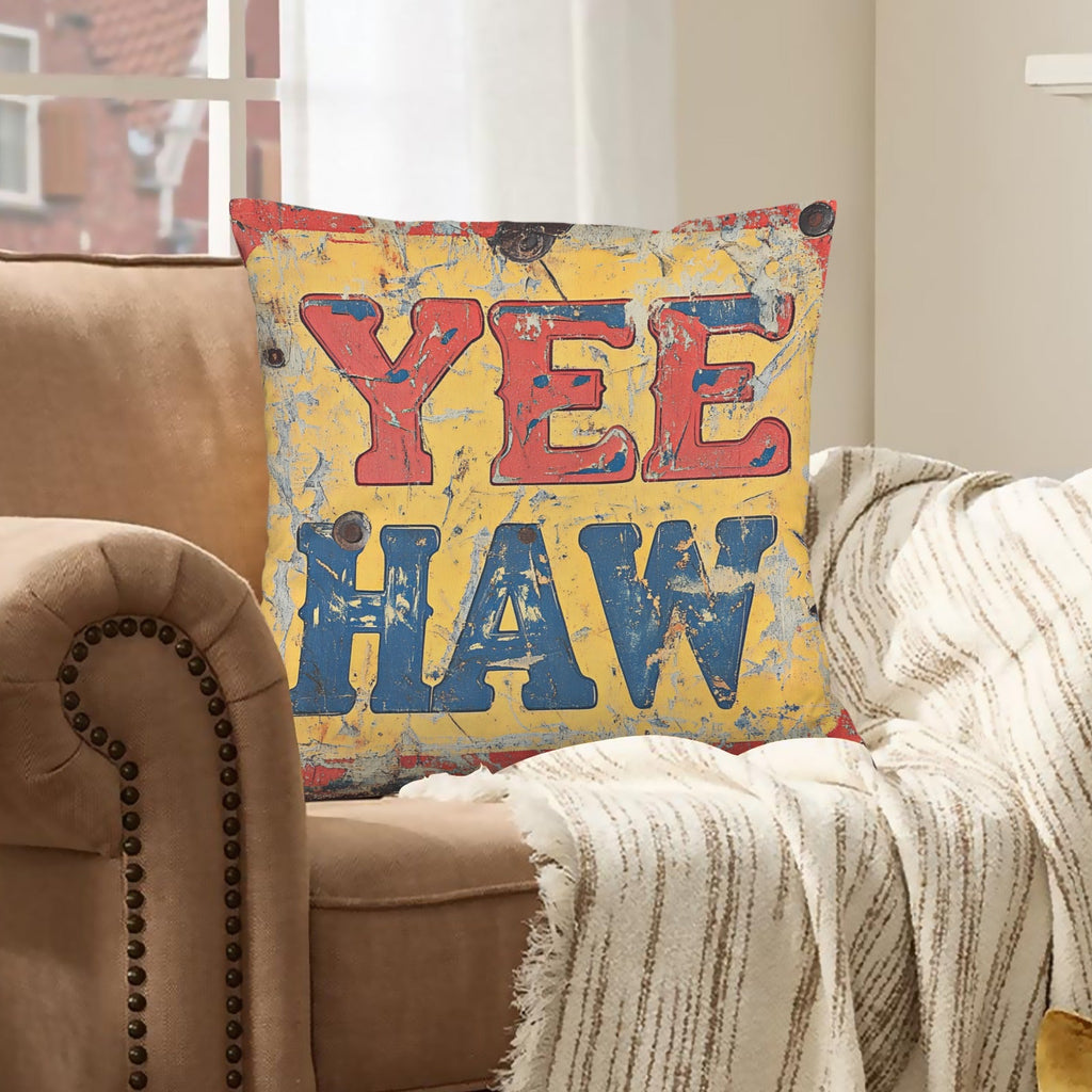 Baha Ranch YEEHAW Vintage Western Velvety Soft Pillow Case Made in America by Baha Ranch Western Wear