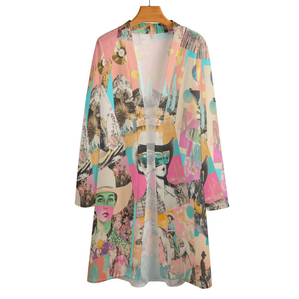 Baha Ranch Retro Pop Western Collage Lightweight Cardigan by Baha Ranch Western Wear - product image 5