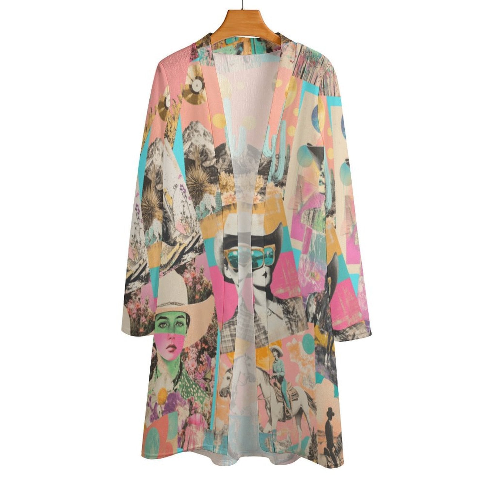 Baha Ranch Retro Pop Western Collage Lightweight Cardigan by Baha Ranch Western Wear - product image 5