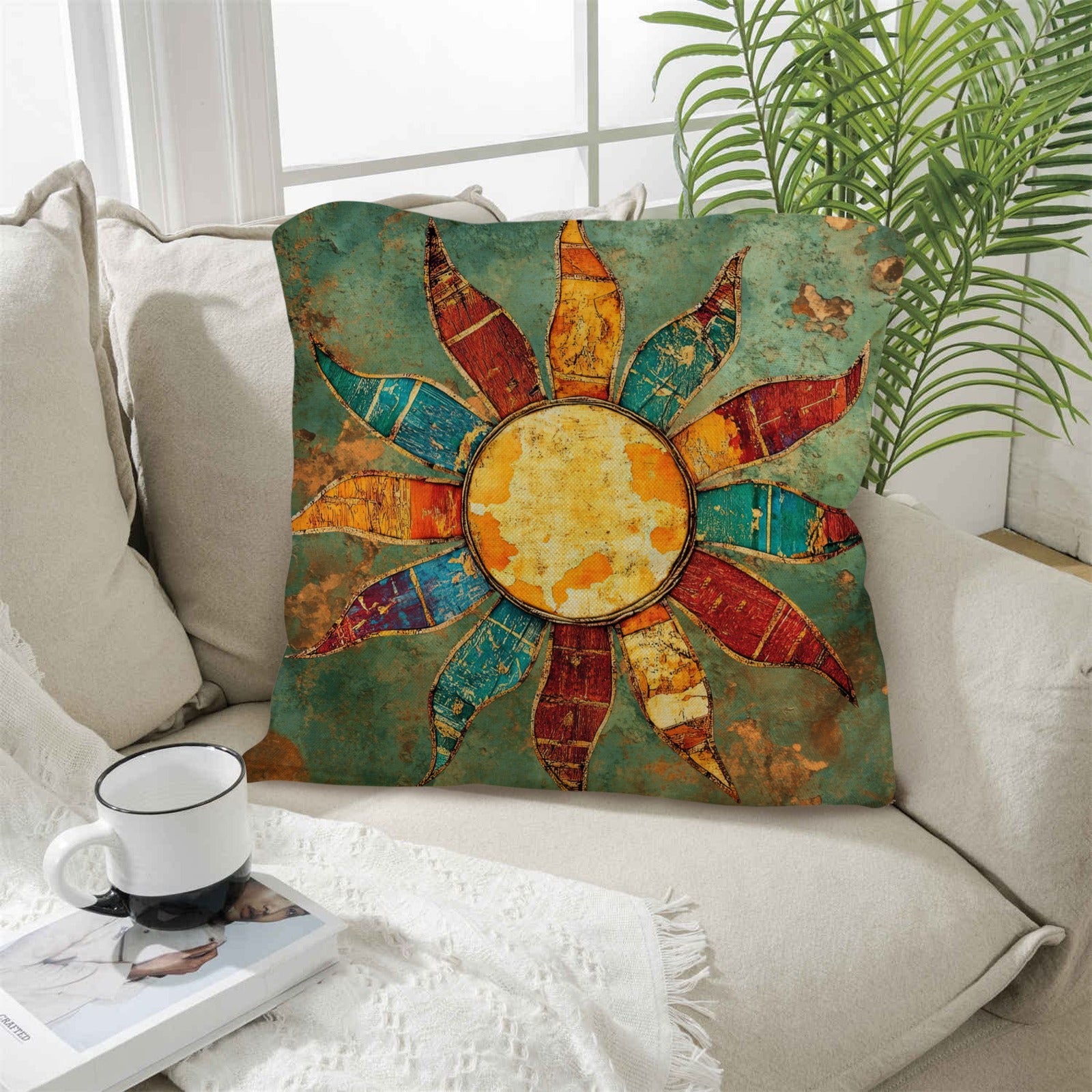 Baha Ranch Colores de Mexico Sun Face Throw Pillow Case Made in America by Baha Ranch Western Wear - product image 5
