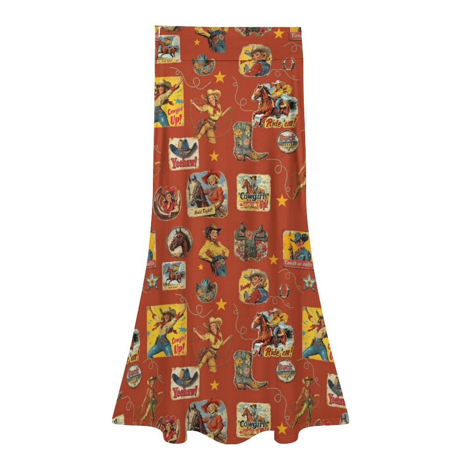 Baha Ranch Vintage Cowgirl Collage Western Maxi Skirt by Baha Ranch Western Wear - product image 5