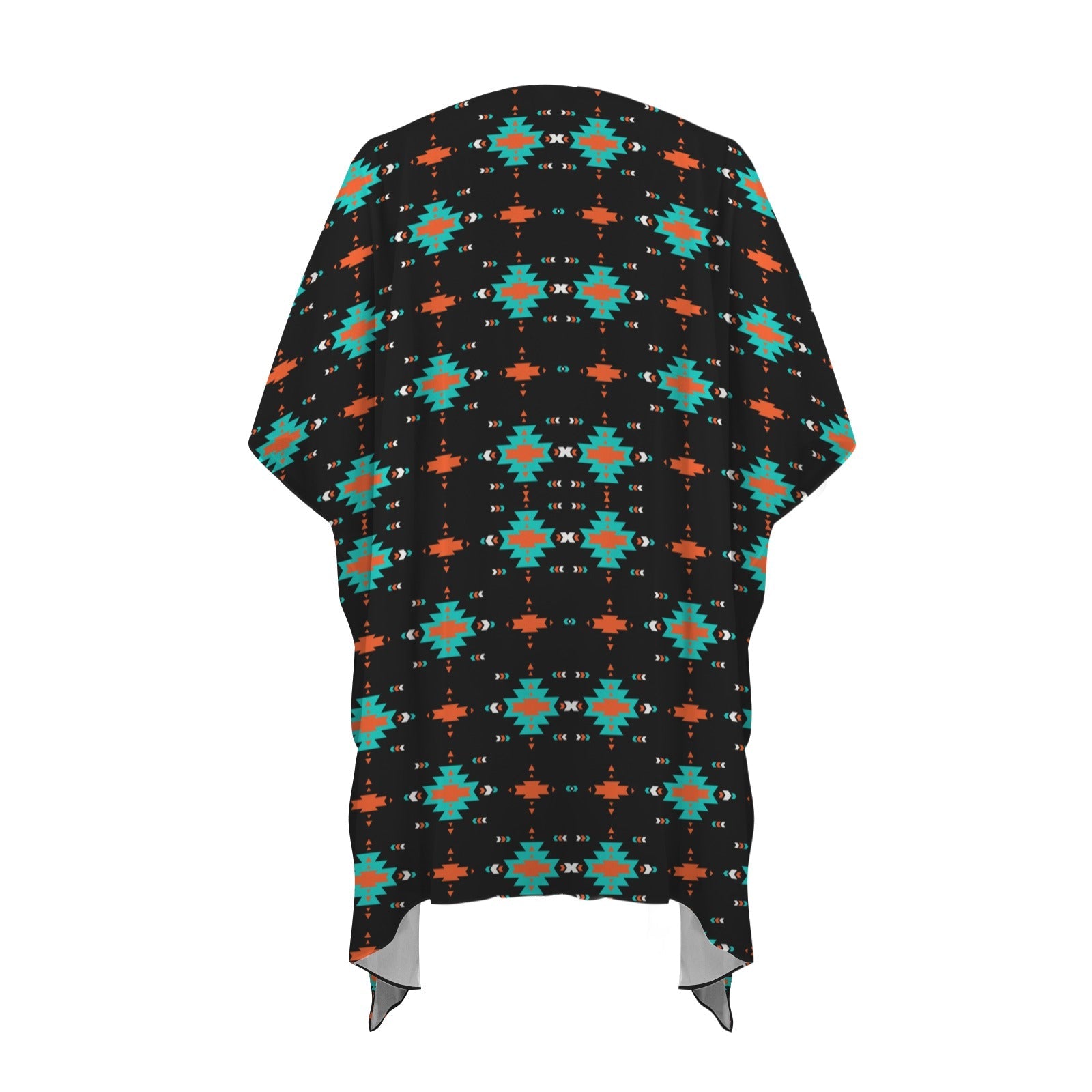 Baha Ranch Black Turquoise Orange Aztec Duster Kimono Coverup by Baha Ranch Western Wear - product image 5
