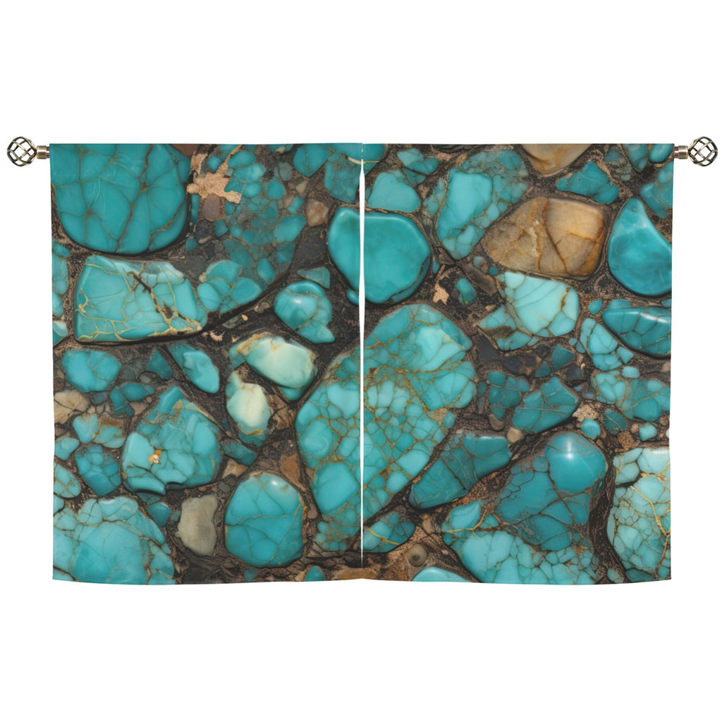 Baha Ranch Turquoise Window Curtains 28"x40" (2-Piece) Made in America by Baha Ranch Western Wear - product image 2