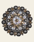 Champagne & AB Antique Silver Berry Jacket European Crystal Concho on a warm cream background