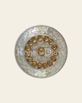 Champagne & AB Bright Silver 1.5" Disc European Crystal Concho on a warm cream background