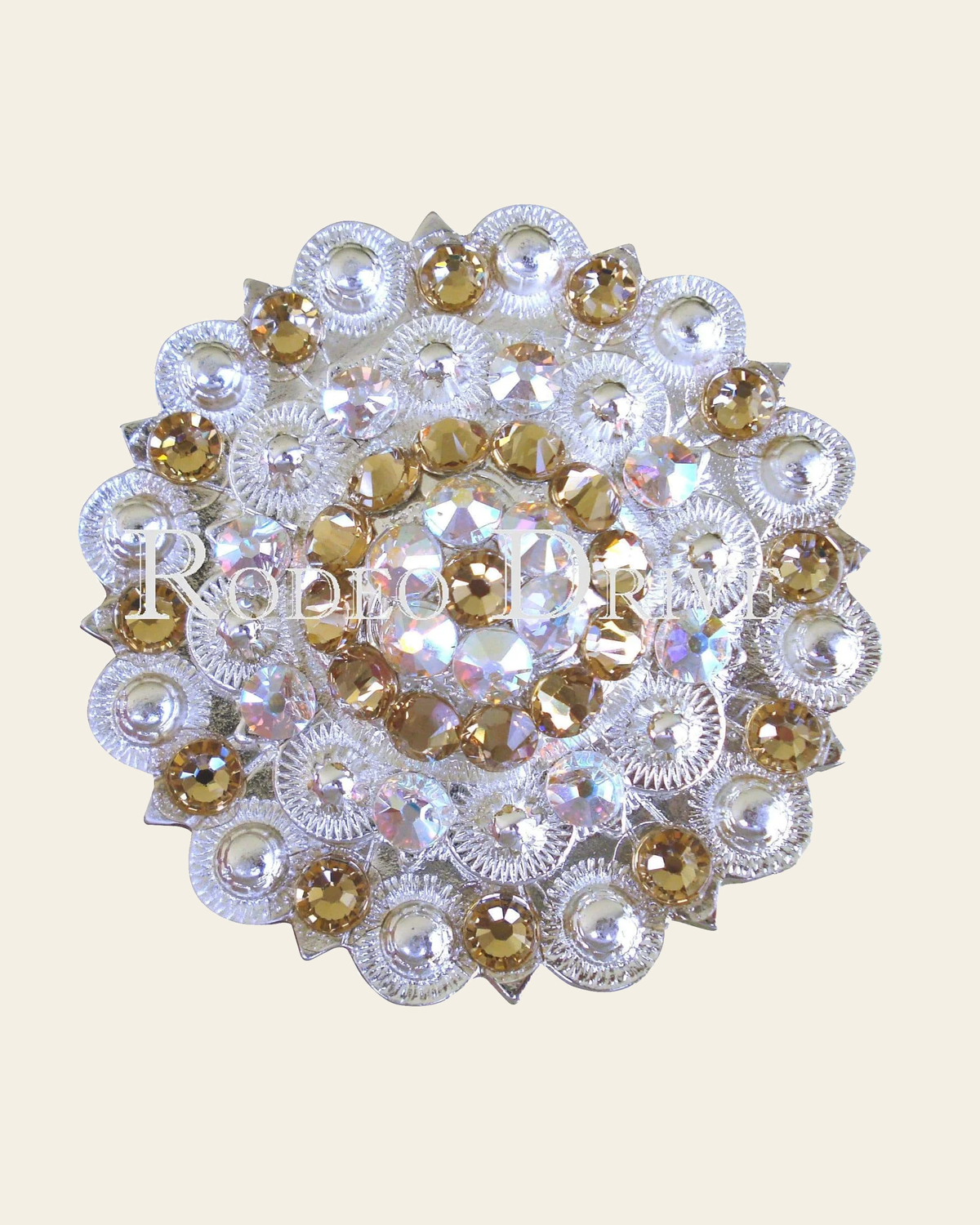 Champagne & AB Bright Silver Berry Jacket European Crystal on a warm cream background