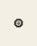 Champagne & Clear Copper 1" European Crystal Concho on a warm cream background