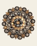 Champagne & Jet Antique Silver Berry Jacket European Crystal Concho on a warm cream background