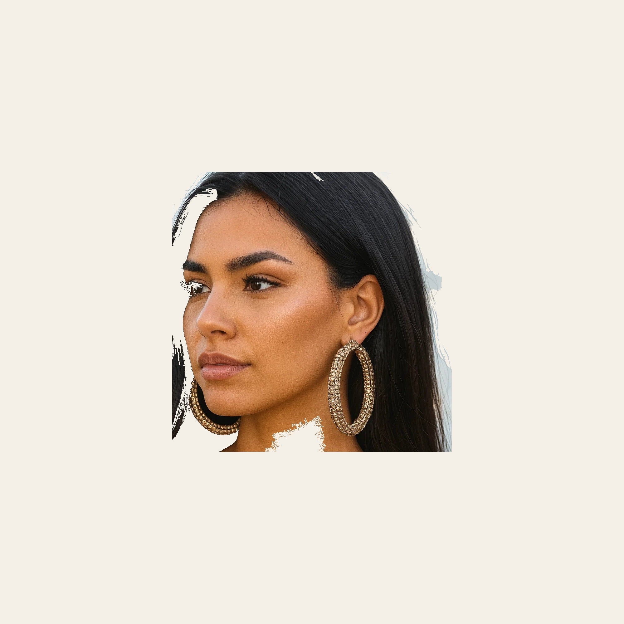 Champagne Western Bling Hoop Fashion Earrings