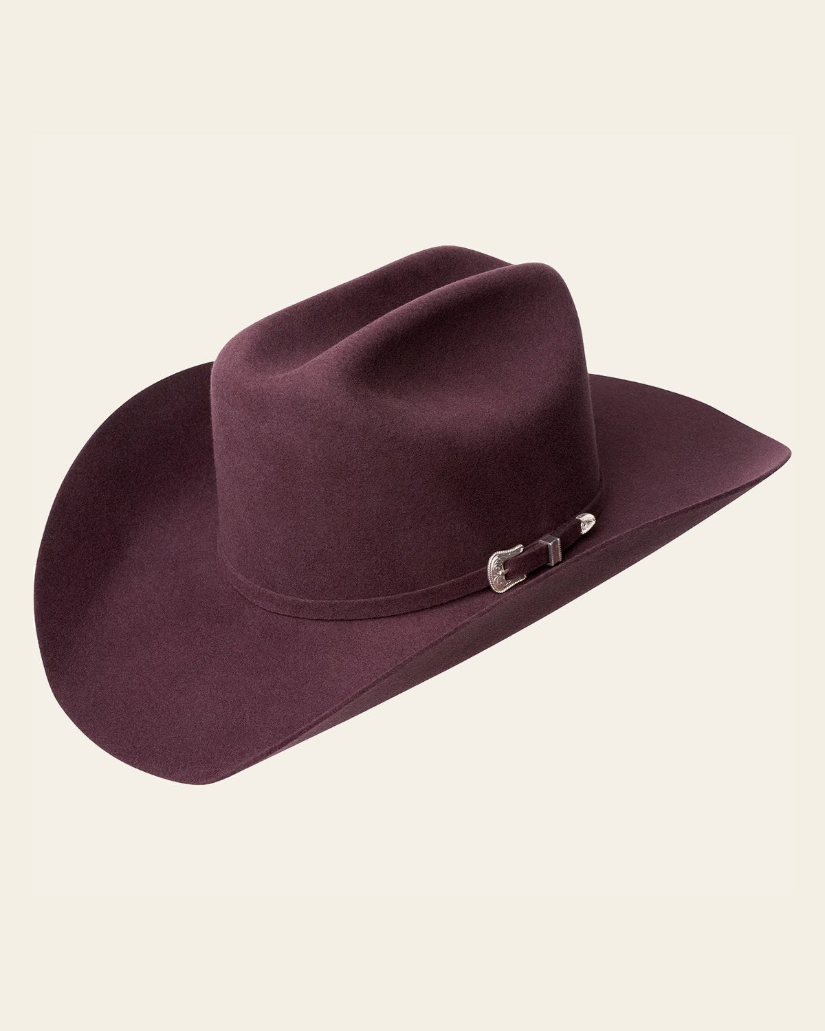 Cherry Lacquer - Bailey's Felt Cowboy Hat on a warm cream background