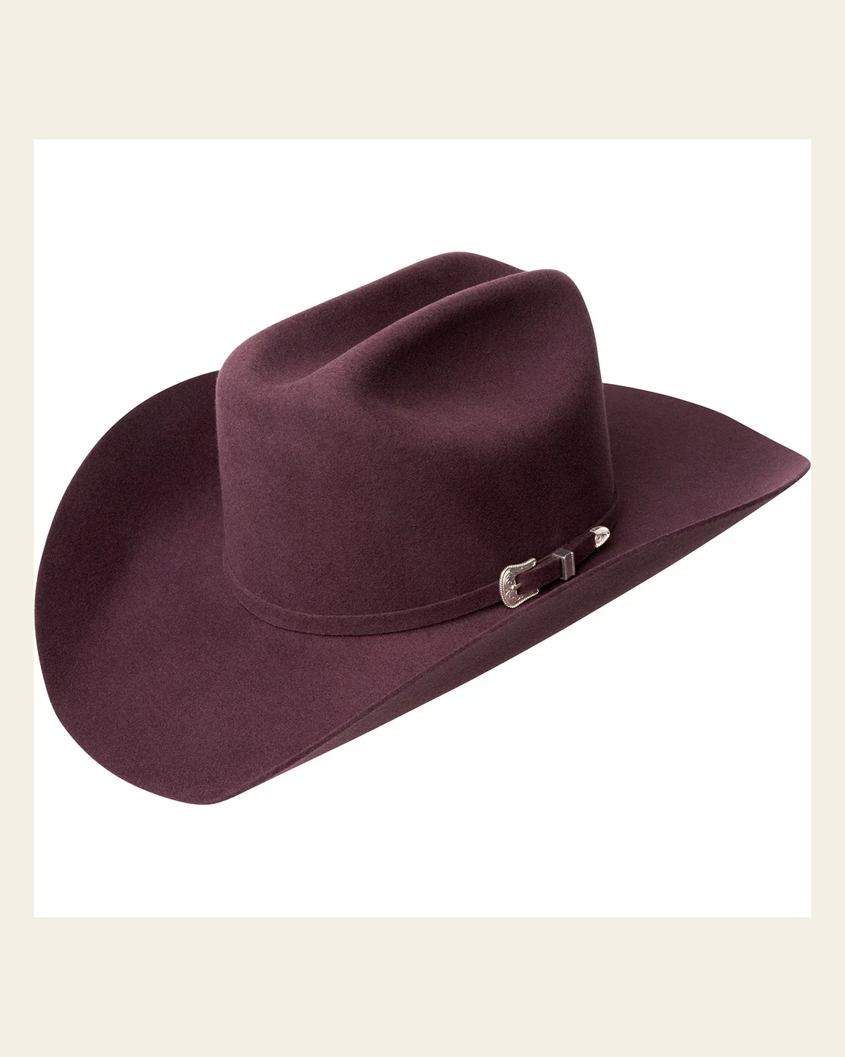 Cherry Lacquer - Bailey's Felt Cowboy Hat on a warm cream background