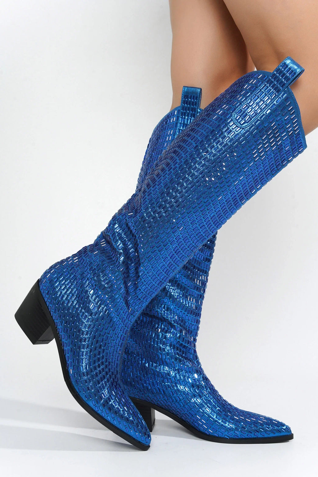 Blazing Boots - Blue or Silver - Cowgirl Sparkle Holiday Western by Baha Ranch Western Wear - product image 11