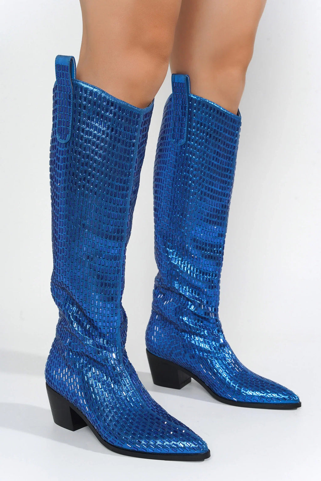 Blazing Boots - Blue or Silver - Cowgirl Sparkle Holiday Western by Baha Ranch Western Wear - product image 10