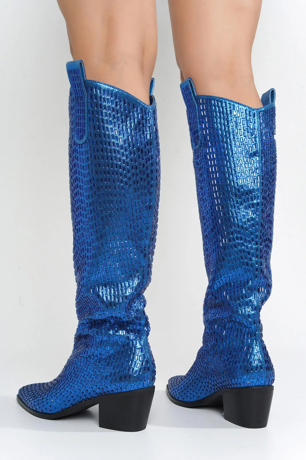 Blazing Boots - Blue or Silver - Cowgirl Sparkle Holiday Western by Baha Ranch Western Wear - product image 9