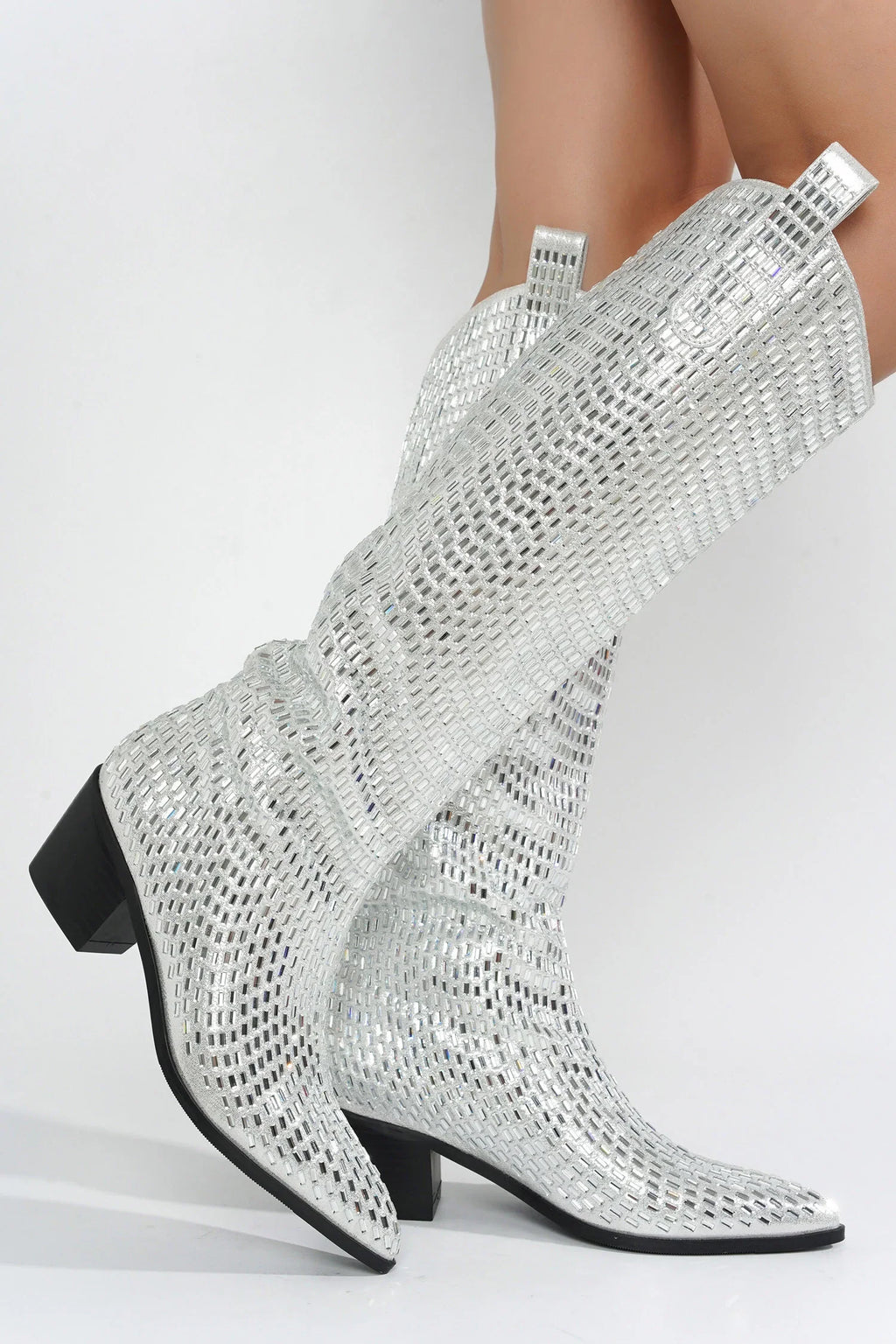 Blazing Boots - Blue or Silver - Cowgirl Sparkle Holiday Western by Baha Ranch Western Wear - product image 2
