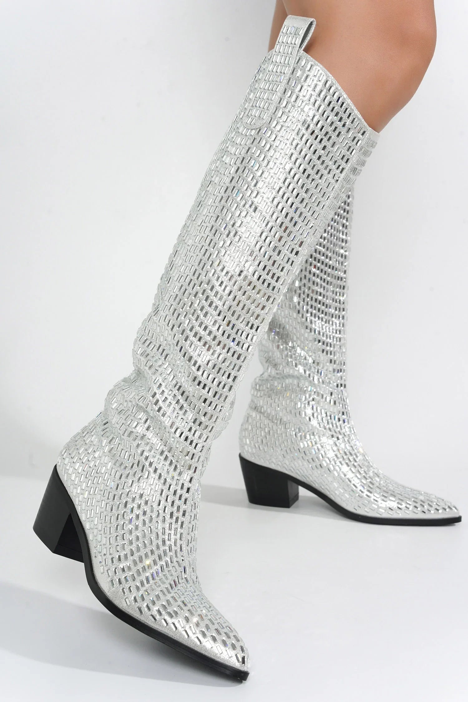 Blazing Boots - Blue or Silver - Cowgirl Sparkle Holiday Western by Baha Ranch Western Wear - product image 4