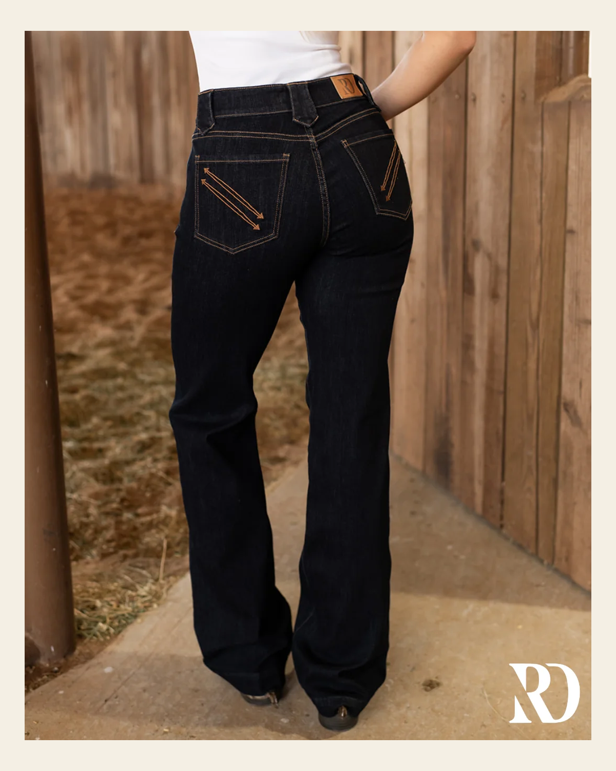 Yoakum Trouser - Dark Wash on a warm cream background