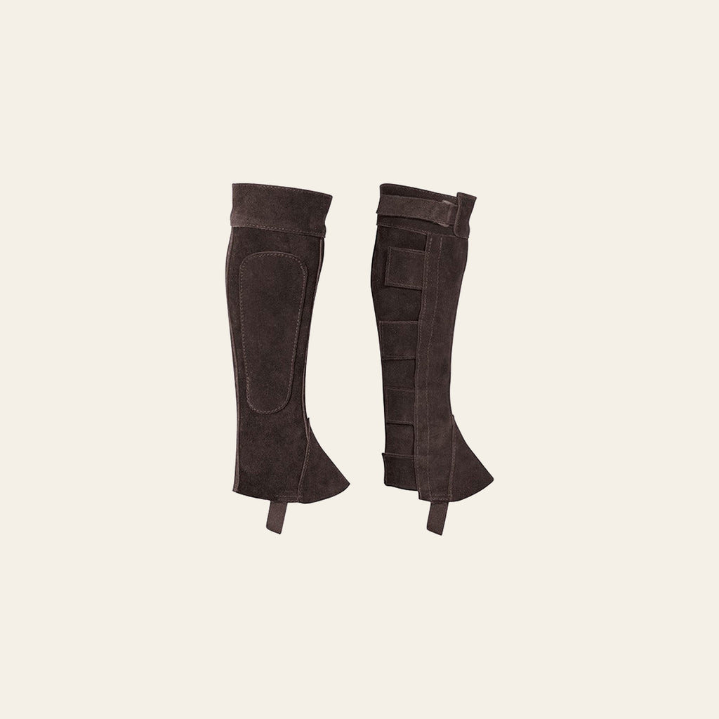 Child Medium Brown Half Suede Leather Chaps By Perris