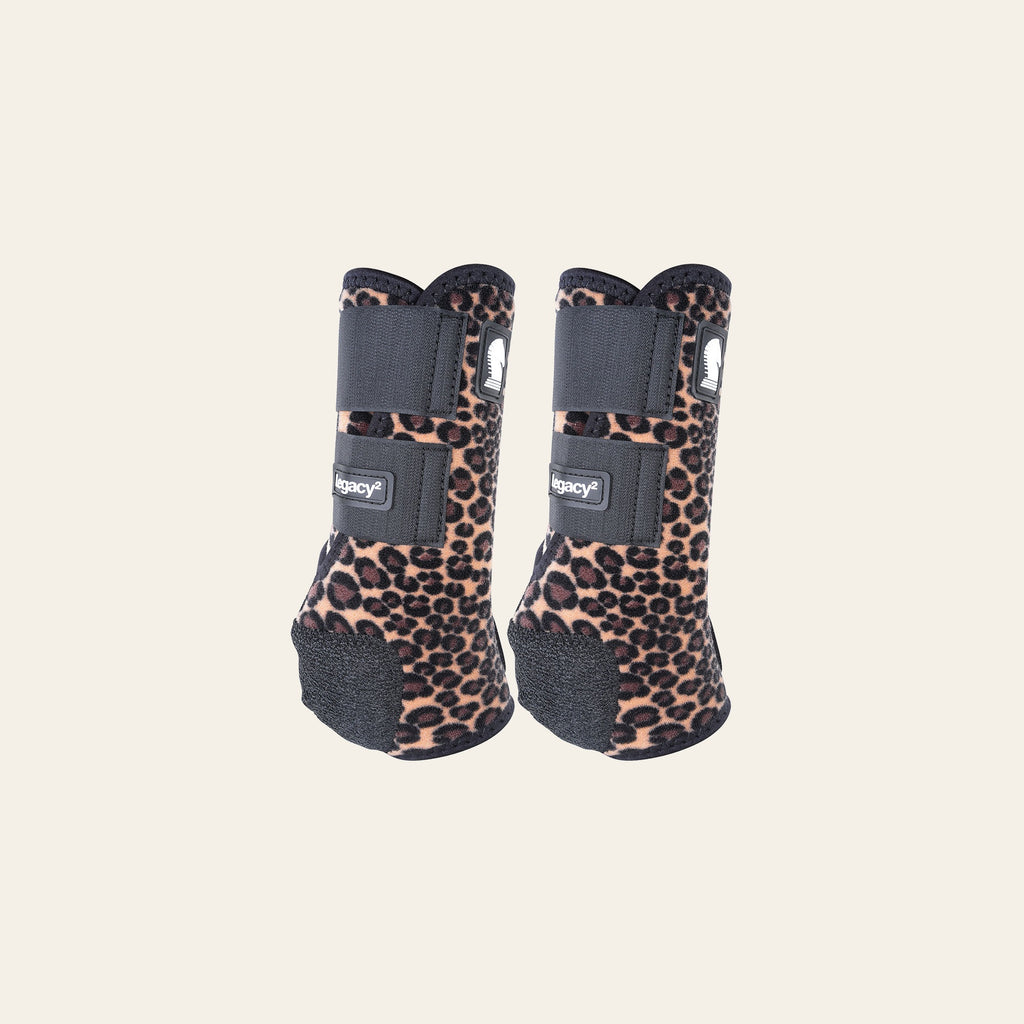 Classic Equine Lightweight Legacy2 Rear Hind Sports Boots Pair Cheetah