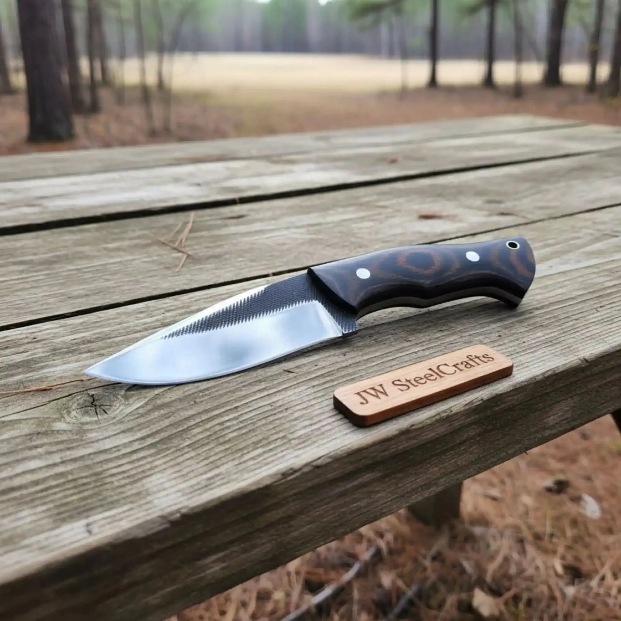 Drop Point Skinner Knife Damascus Steel Blade Rosewood Handle 4 Inch Fixed Blade Hunting Knife
