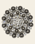 Clear Antique Silver Berry Jacket European Crystal on a warm cream background