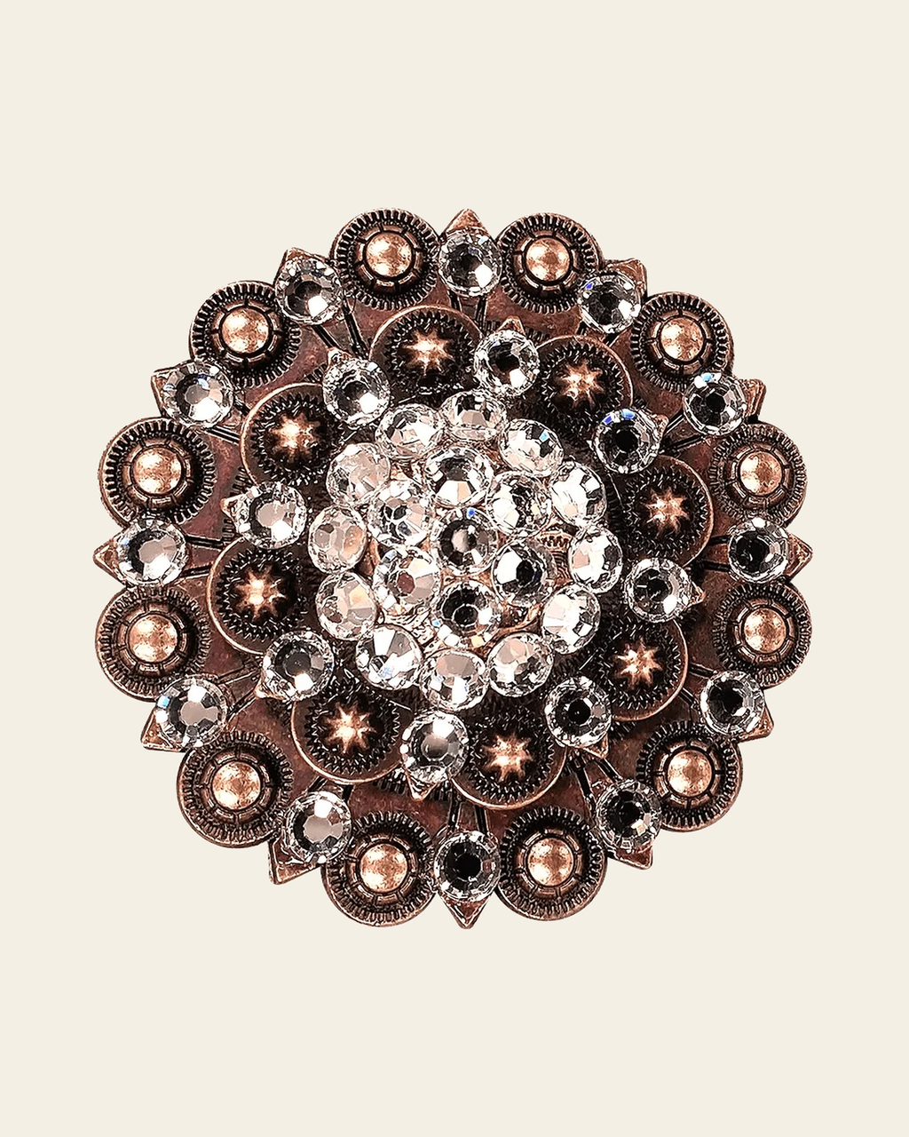Clear Copper Berry Jacket European Crystal on a warm cream background