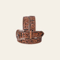 COMFYTACK Western Genuine Leather Belt for Men Women Cowboy Cowgirl Handmade Unisex Full Grain Heavy Duty Floral Tooled