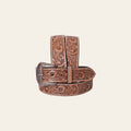 COMFYTACK Western Genuine Leather Belt for Men Women Cowboy Cowgirl Handmade Unisex Full Grain Heavy Duty Floral Tooled