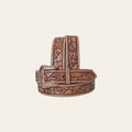 COMFYTACK Western Genuine Leather Belt for Men Women Cowboy Cowgirl Handmade Unisex Full Grain Heavy Duty Floral Tooled