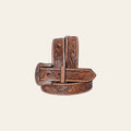 COMFYTACK Western Genuine Leather Belt for Men Women Cowboy Cowgirl Handmade Unisex Full Grain Heavy Duty Floral Tooled