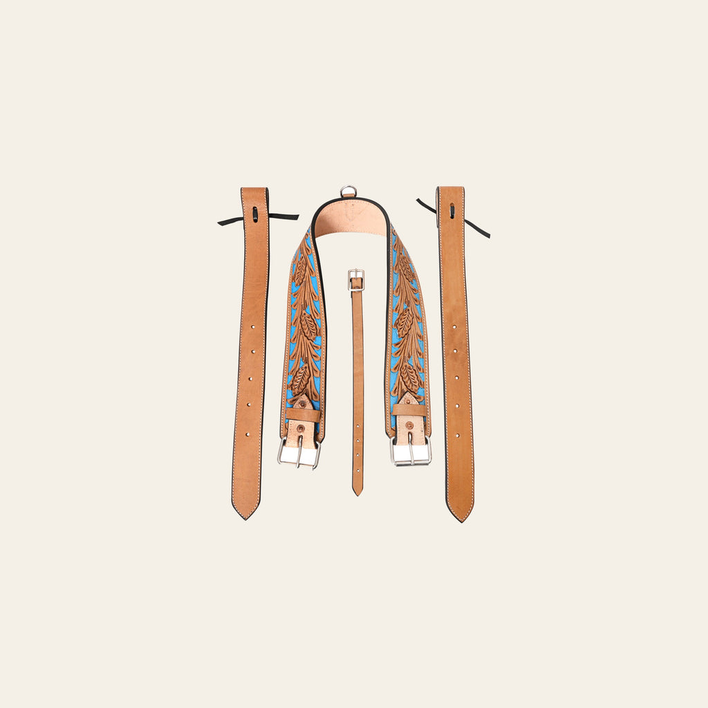 HILASON Horse Western Carved Leather Rear Flank Back Cinch Girth Saddle Billets Comfytack | Billet Strap