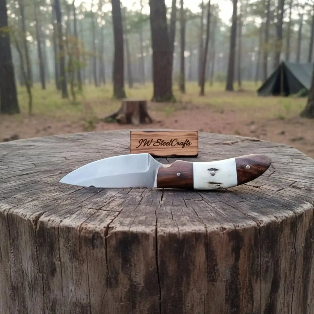 Handmade Skinner Knife Deer Horn Handle Fixed Blade Hunting Knife