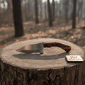 Stainless Steel Sheepsfoot Outdoor Knife Brown Orange Swirl Resin Handle