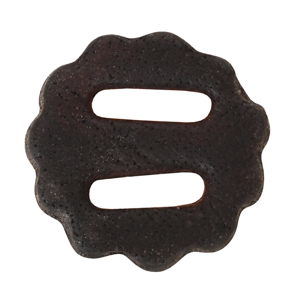 1" Hilason Slotted Scalloped Leather Rosette Concho Saddle Dark Brown