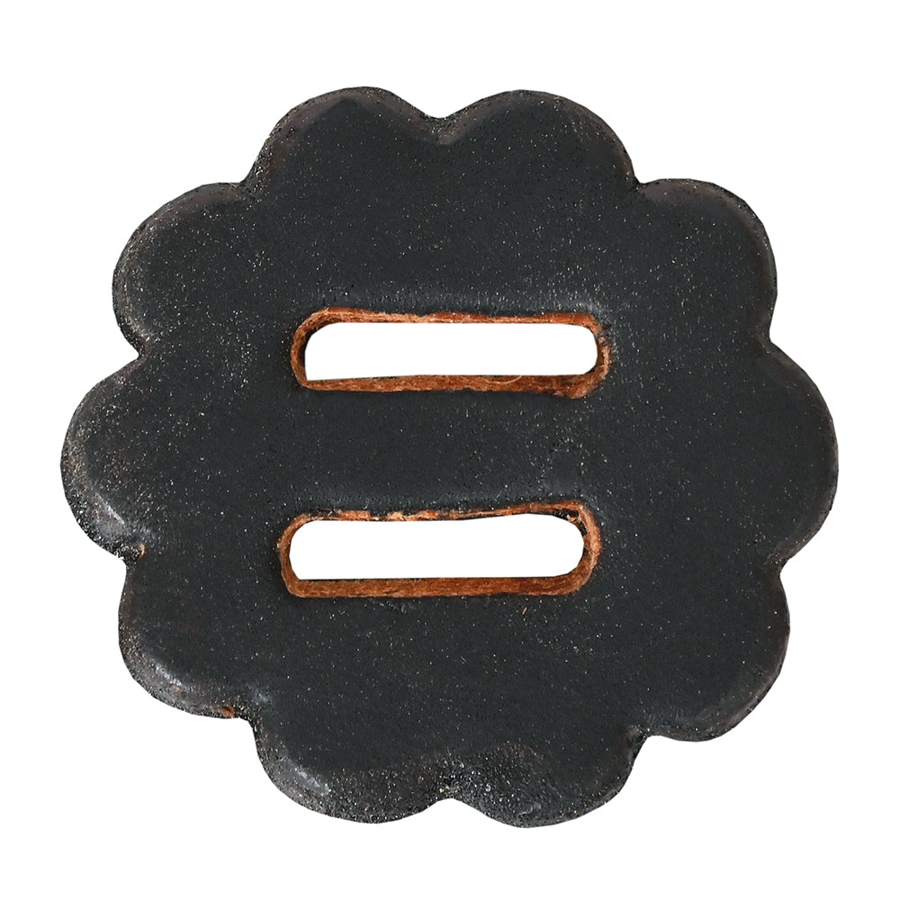 Hilason Slotted Scalloped Leather Rosette Concho Saddle Tack Black 1-1/2"