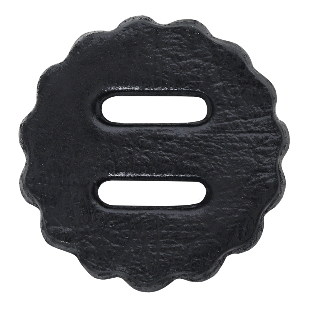 Hilason Slotted Scalloped Leather Rosette Concho Saddle Tack Black 1-3/4"