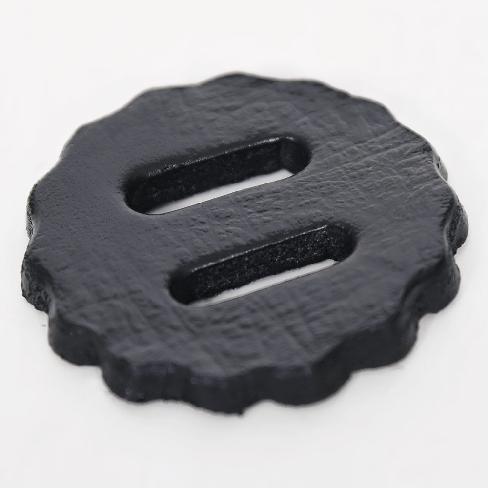 Hilason Slotted Scalloped Leather Rosette Concho Saddle Tack Black 1-3/4"