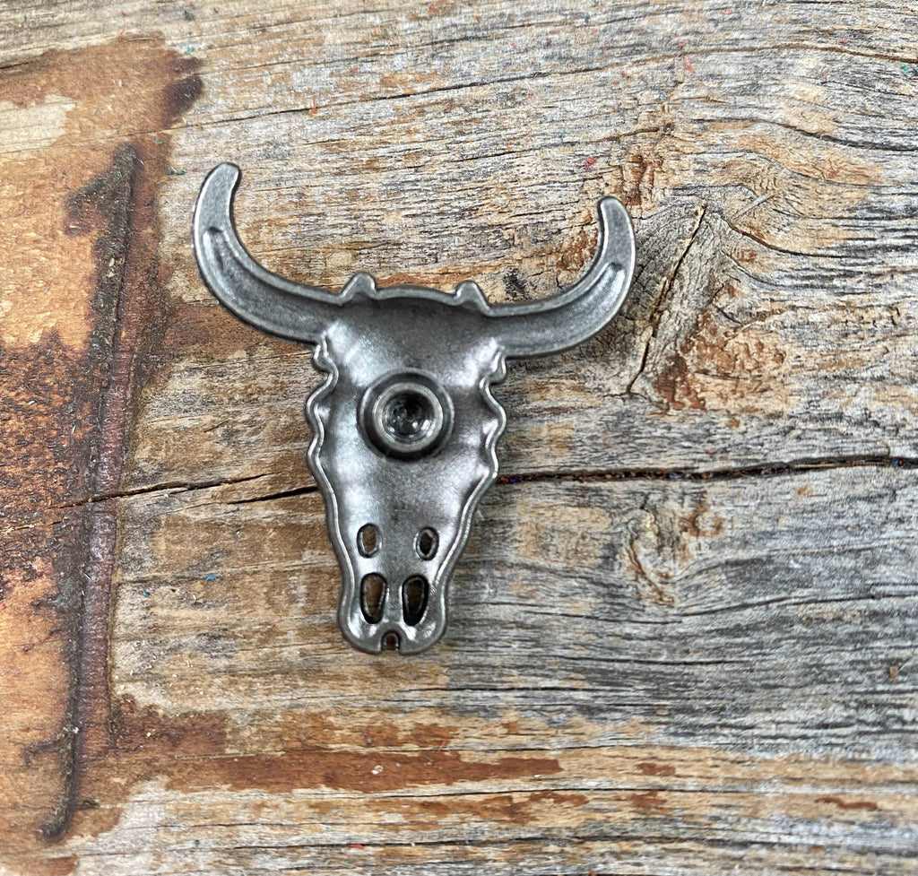 Turquoise Steer Head Concho W202L — view 2