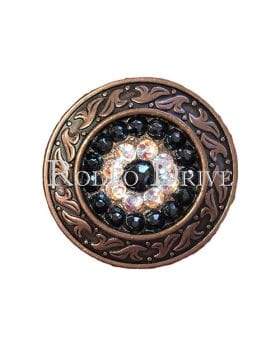 AB & Jet Copper 1.5" Disc European Crystal Concho
