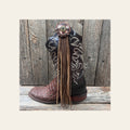 Boot Cuff Jewelry - Copper Floral Concho - Fringe