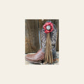 Boot Cuff Jewelry - Red Leather Flower - Concho - Fringe
