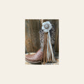 Boot Cuff Jewelry - White Leather Flower - Concho - Fringe