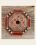 Copper Dot and Coral Enamel Western Concho Jacket 2.5" W223JK on a warm cream background