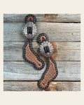 Copper Dot Honeycomb Floral Spur Straps - Copper Flower #SS122 on a warm cream background