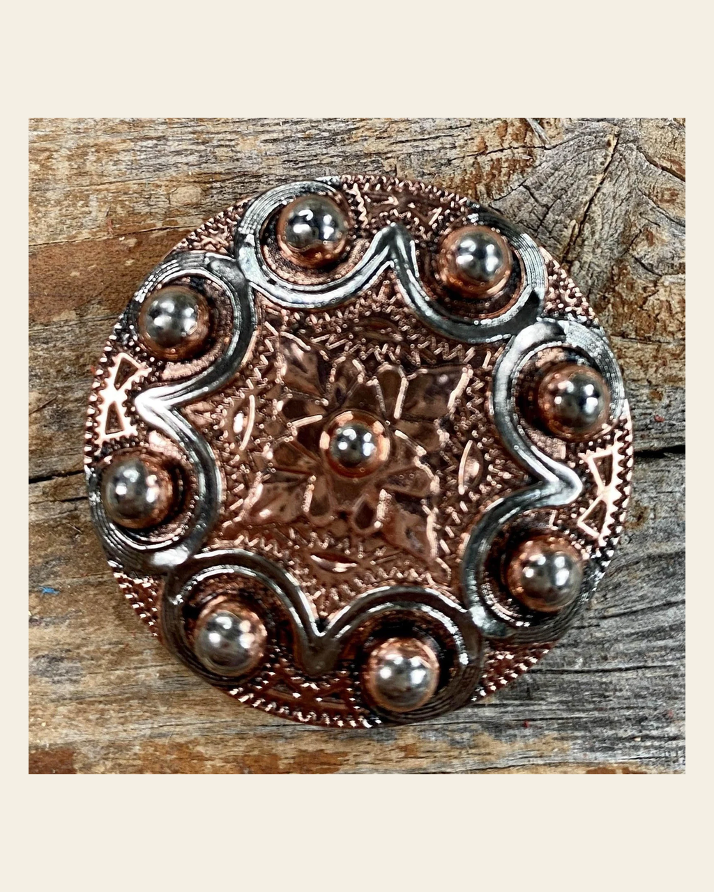 Copper Dots 1.5" #W184L on a warm cream background
