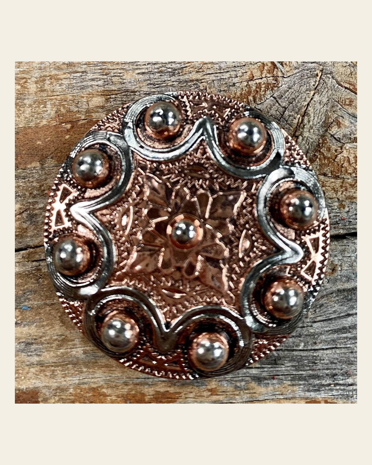 Copper Dots 1.5" #W184L on a warm cream background